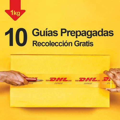 10 Guías Prepagadas DHL $192.00/Guía Día Siguiente Electrónicas Terrestres 1Kg